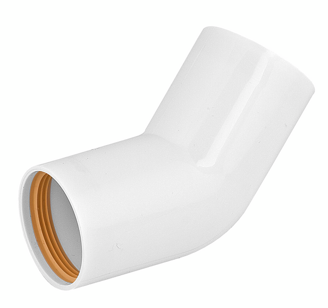 VINKEL/BÖJ FALUPLAST ABS 40 45° VIT