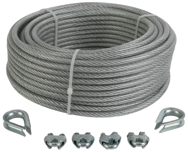 Stålvajersats Ø6 mm 25 meter PVC