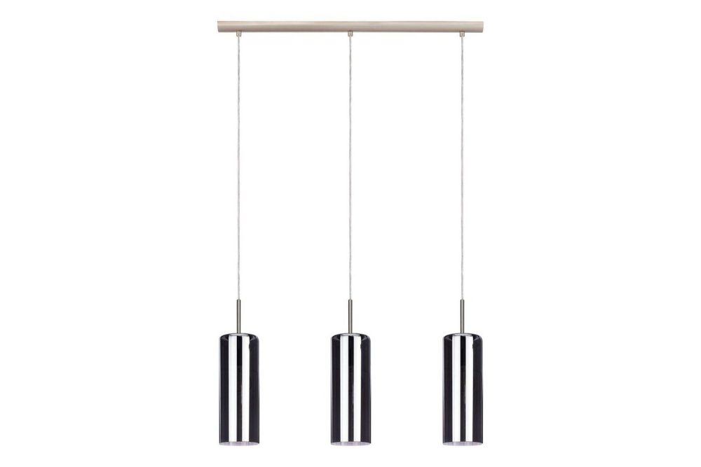 Takpendel Eglo Selvino med 3 Lampor Nickel-Matt Svart-Transparent