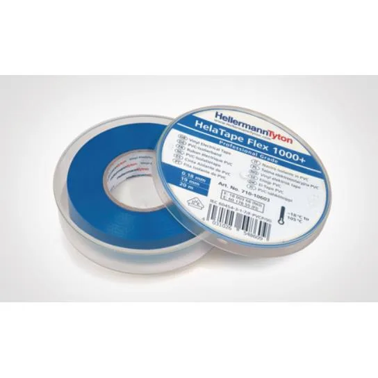 Hellermann Tyton HelaTape Flex 1000+ Eltejp 19 mm x 20 m Blå - Bild 2