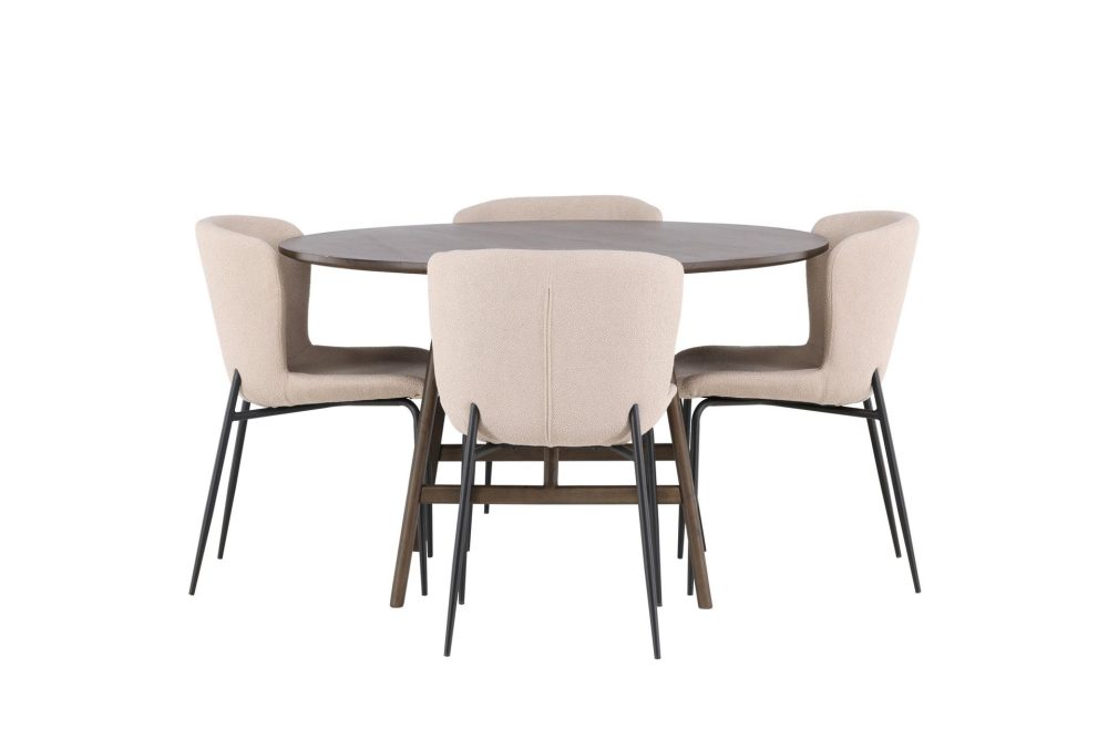 Kaseidon Matgrupp 100 cm Rund med 4 Modesto stolar