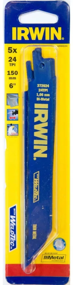 Irwin 10504154 Tigersågblad 150 mm, 24 TPI, 5-pack