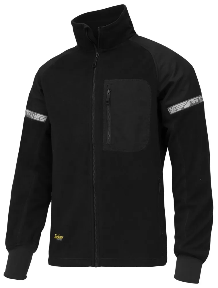Snickers Workwear 8005 AllroundWork Fleecejacka vindtät, stålgrå/svart Stålgrå/Svart