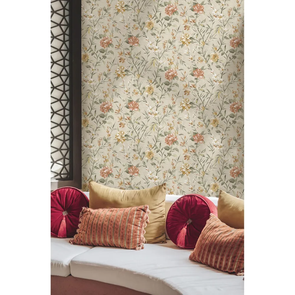 Journey to the East Sazanka Neutral/orange 91853 Orange Tapet | Stuvbutiken - Bild 3