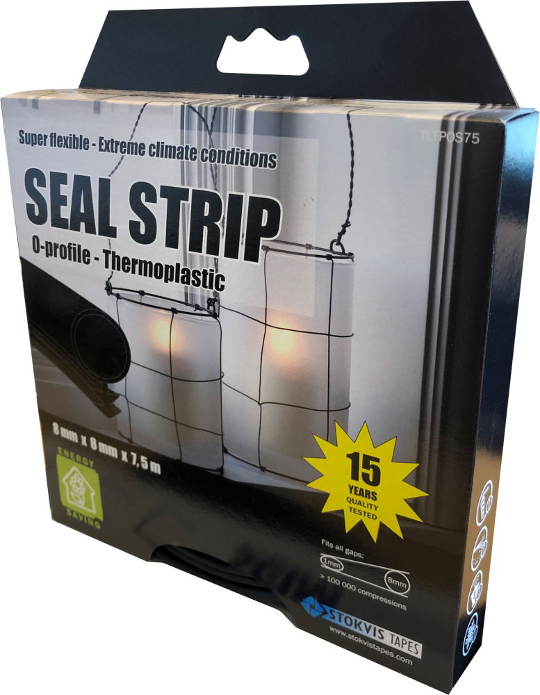 TÄTLIST OMEGA THERMOPLASTIC SVART 8X8MM 7,5M