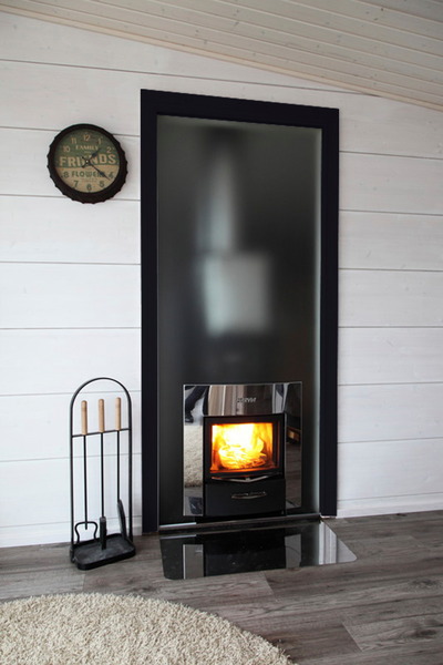 DUO-GLASVÄGG SVART KARM 9X19