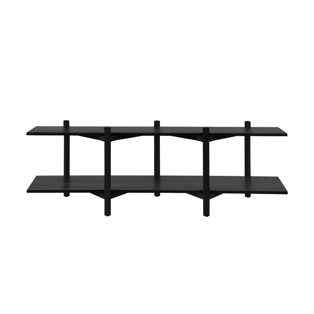 Zig Zag hylla Media 194x57 cm, Black