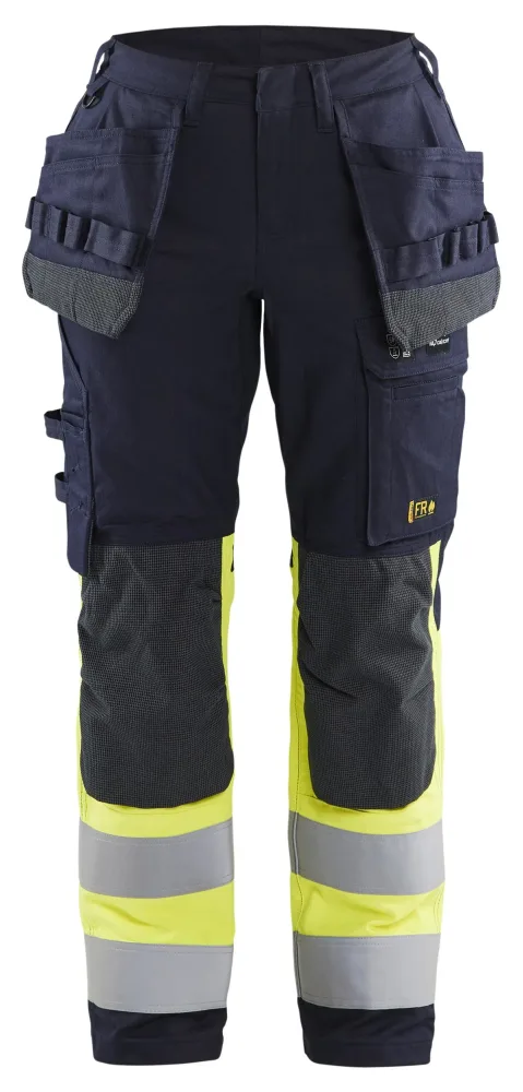 Blåkläder 718515128933C50 Arbetsbyxa varsel, marinblå/gul C50