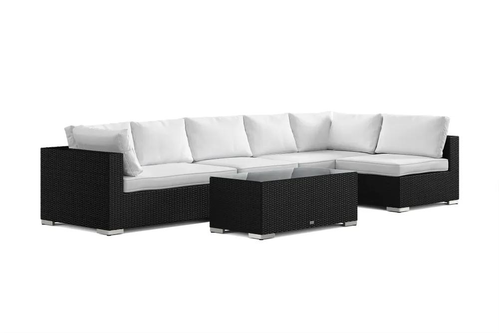 Bahamas utomhus loungegrupp 6-sits med vändbar schäslong och bord
