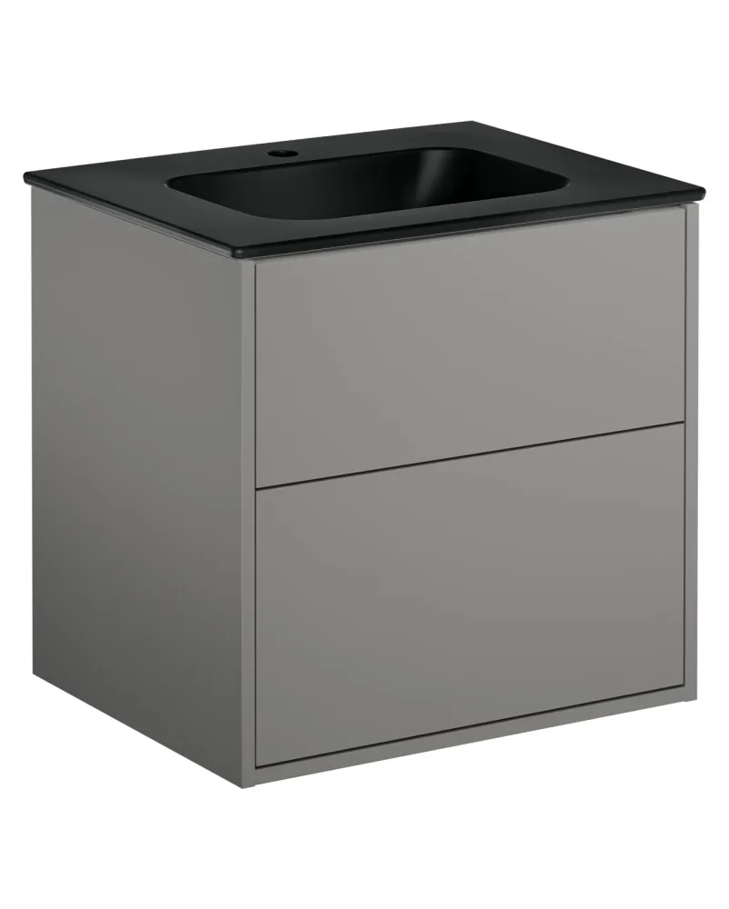 Gustavsberg Artic GB71ACVU80TKSW Kommodpaket svart askfaner/mattvit, 80 cm Svart askfaner/mattvit - Bild 2