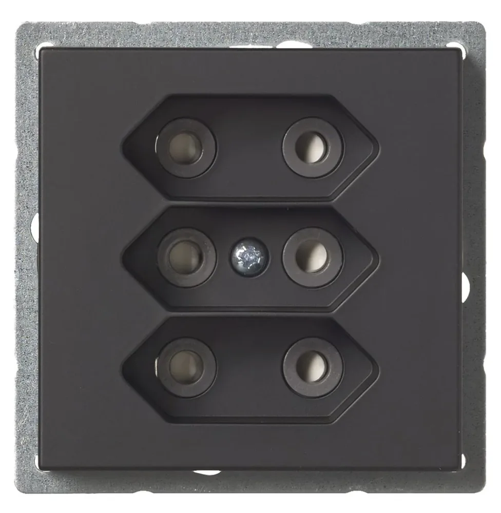ABB Impressivo 303UC-885 Uttag 3-vägs, mattsvart