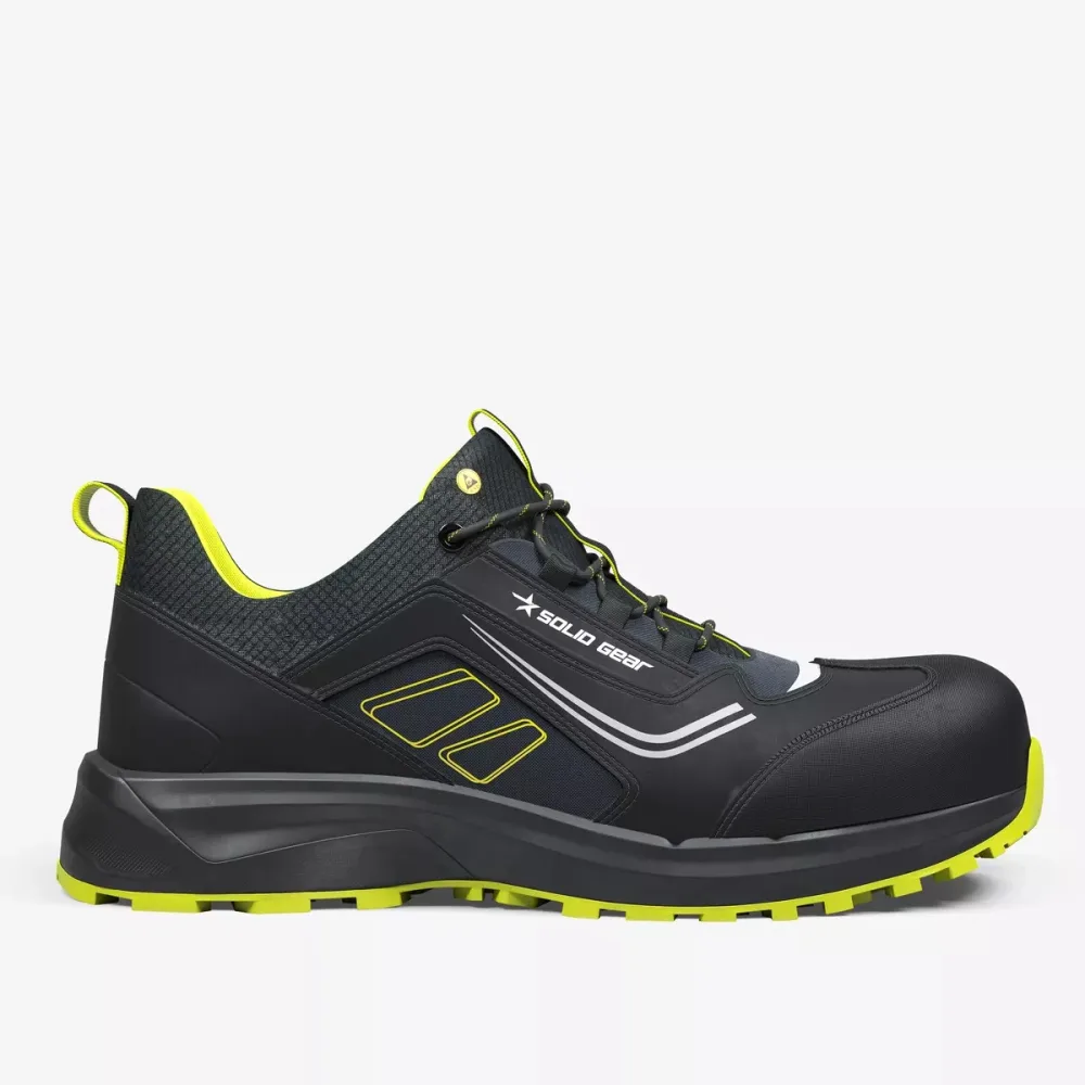 Solid Gear Adapt Low Skyddssko S3L, ESD, svart/gul 46