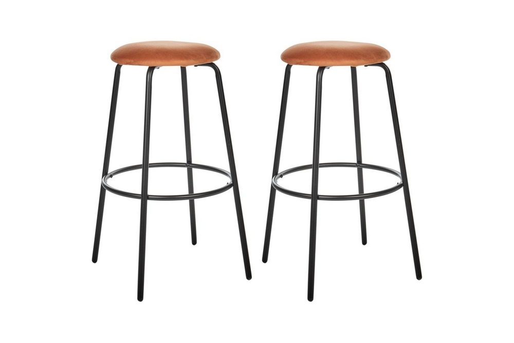 Barstol Morton set om 2 Orange-Svart