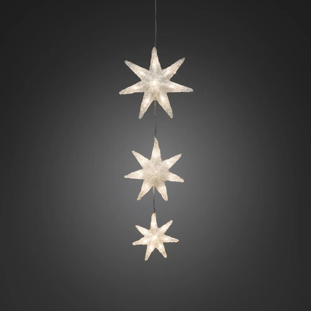 Konstsmide 6133-103 Dekorationsbelysning slinga 3 stjärnor, LED