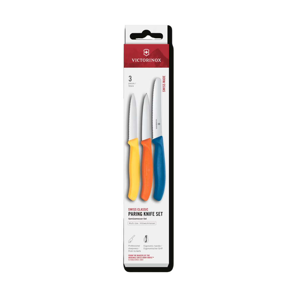 Victorinox Swiss Classic skalknivsset 3-delar, Gul-orange-blå