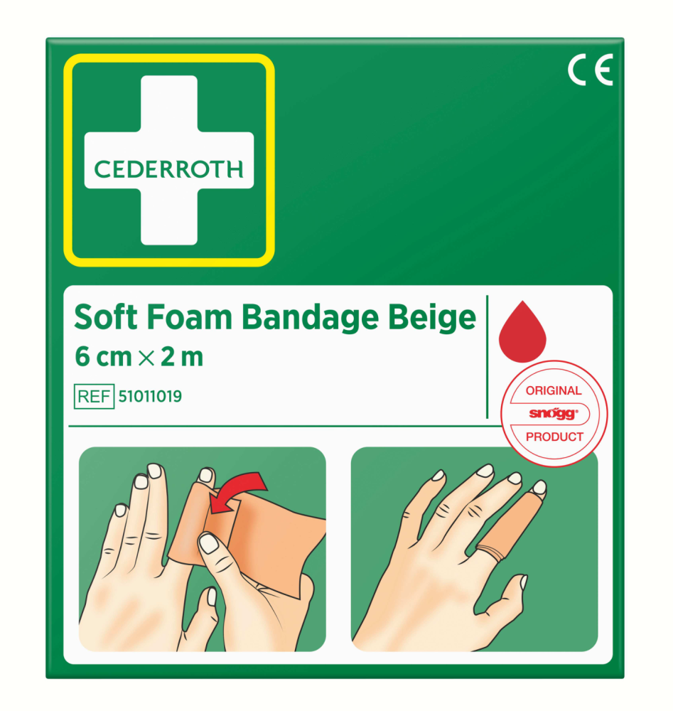 BANDAGE CEDERROTH SOFT FOAM BEIGE 6CM, 2M