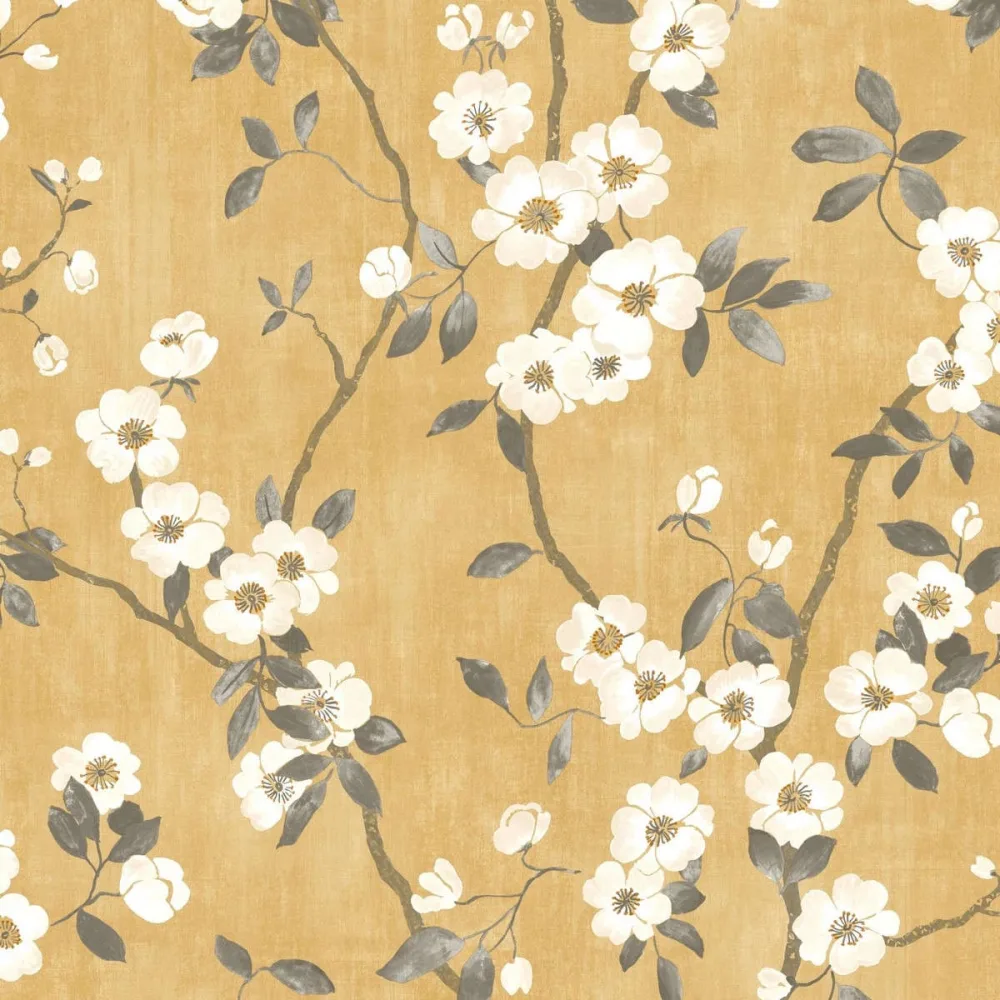 Delicacy Spring Flower Jaune / Noir Dely85392403 Tapet | Stuvbutiken