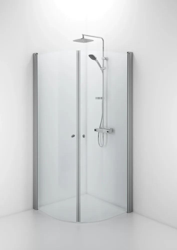 Contura Space SBNK 80 Duschvägg borstad aluminium/klart glas, 2 dörrar 800 mm - Bild 2