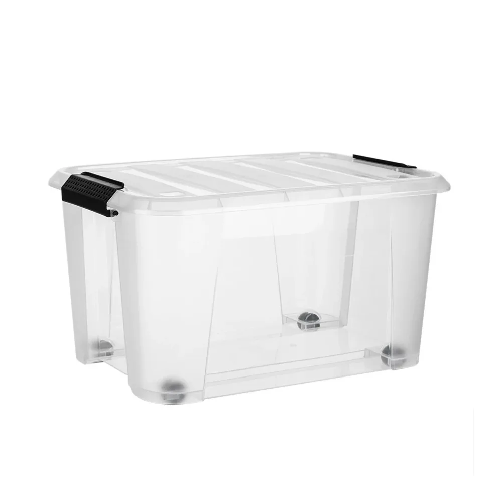 Förvaringslåda Inkl. Lock & Hjul Transparent, 15L