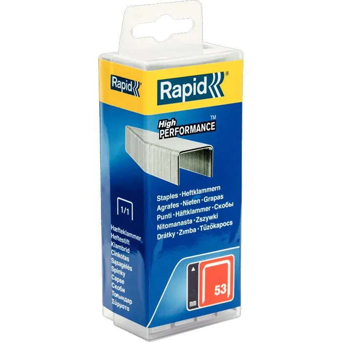Rapid Nr 53 Fintrådsklammer galvaniserad 14 mm, 5000-pack
