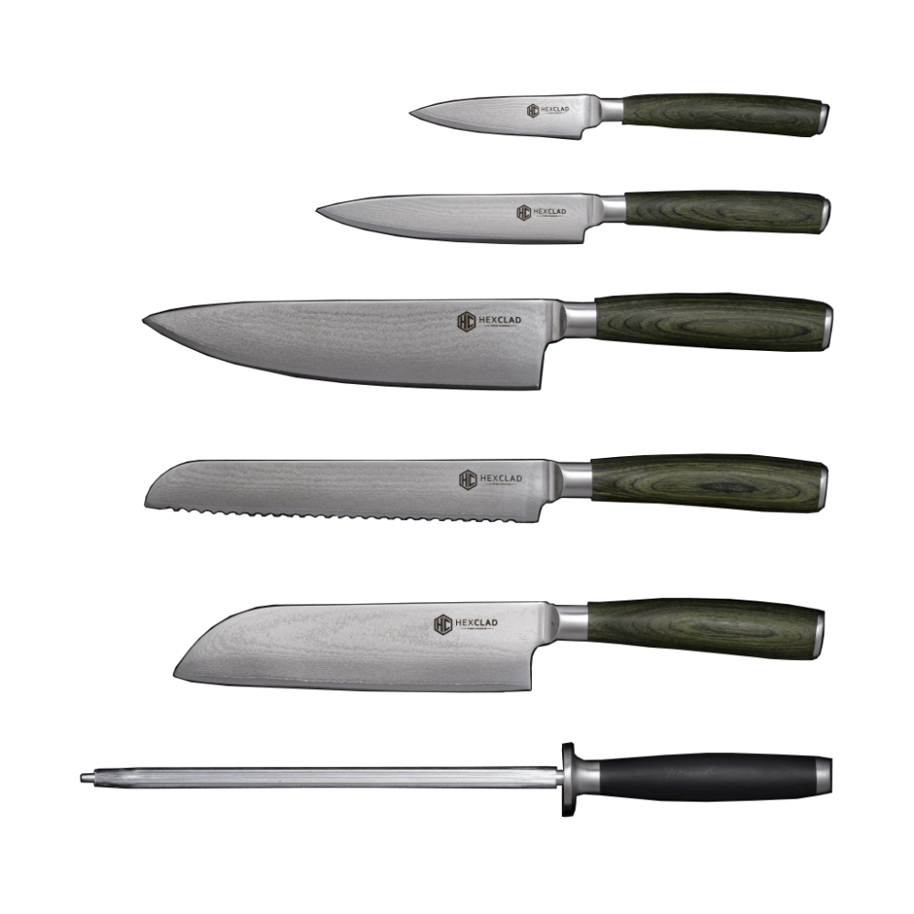 Hexclad knivset 6-delar, Damaskus stål