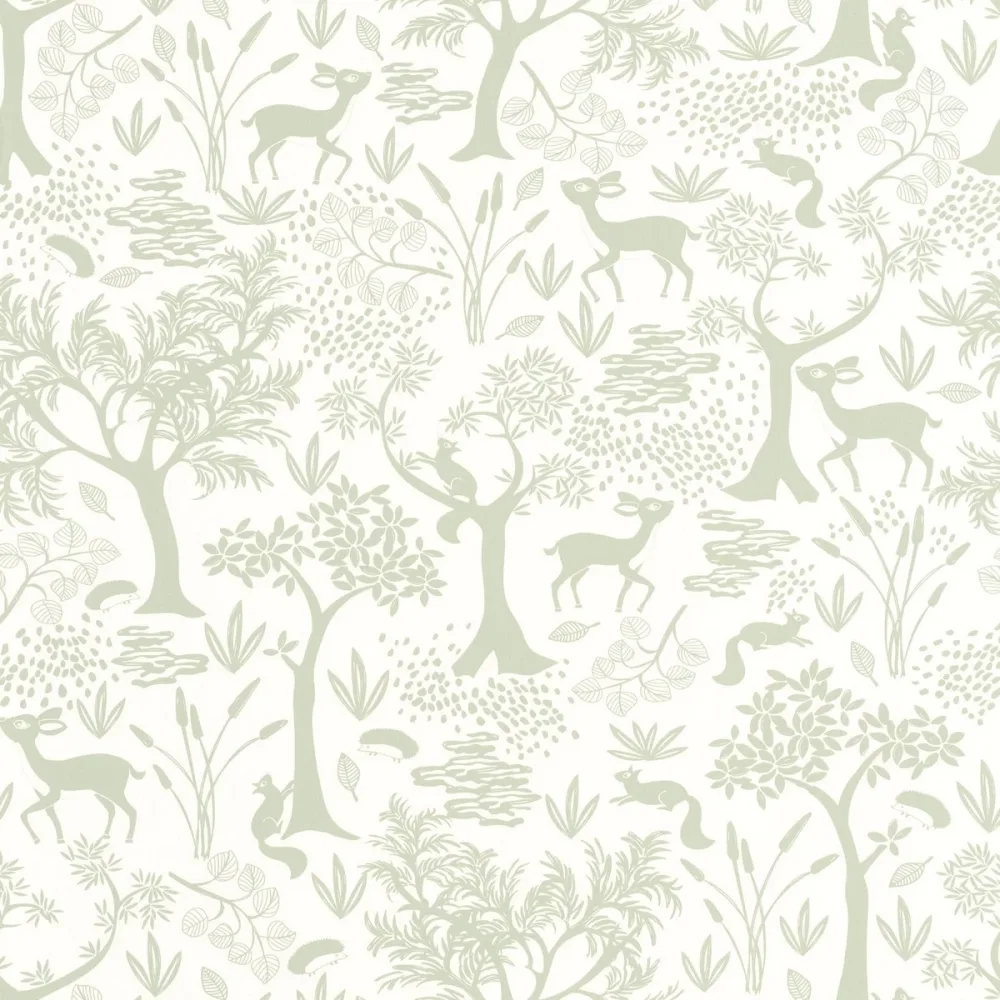 Once Upon A Time Poetic Forest Vert Amande Ouat88267763 Tapet | Stuvbutiken