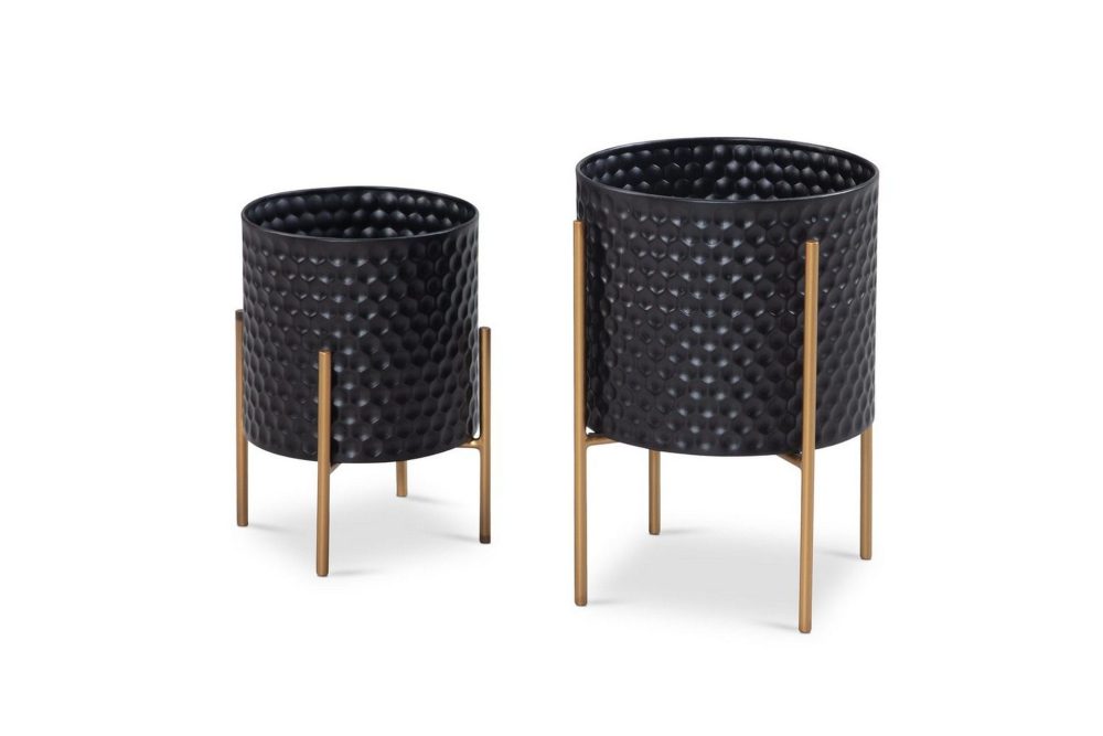 Vas Wohnling Set om 2 Aluminium Blomväxtkruka 3D-Cirkelyta Modern