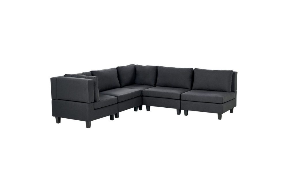 5-sits Hörnsoffa Unstad Svart, Högervänd, Polyester