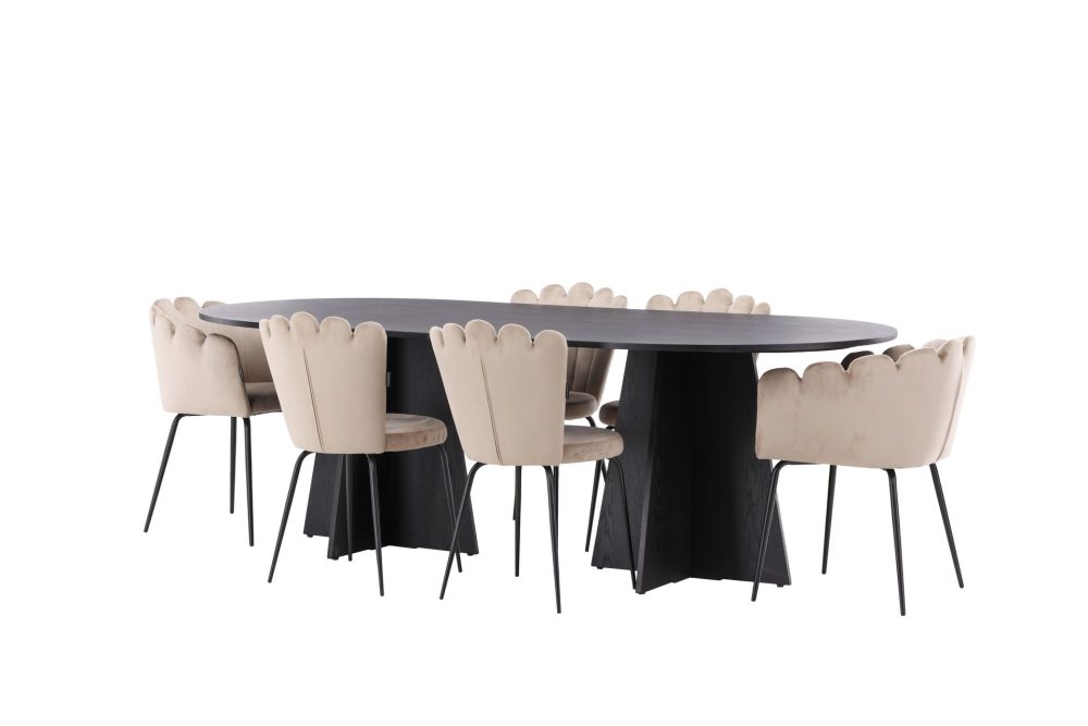 Matgrupp Manciat 230 cm Oval med 4 Limhamn stolar
