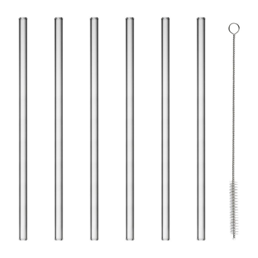 Sala glassugrör med borste Ø20 cm 6-pack, Klar