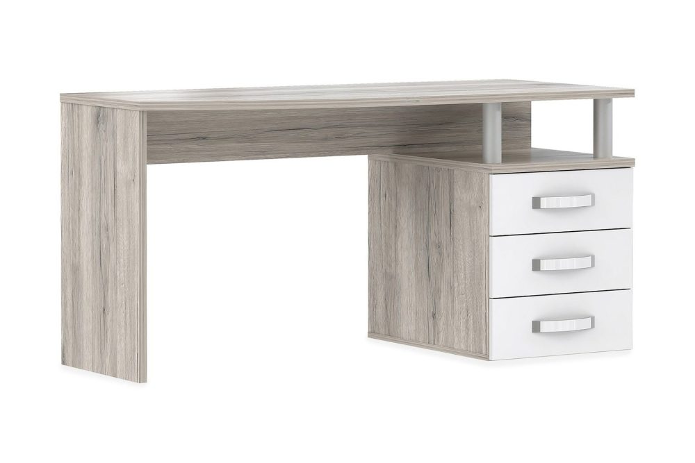 Latrish Skrivbord 138 cm med Förvaring Hylla + 3 Lådor