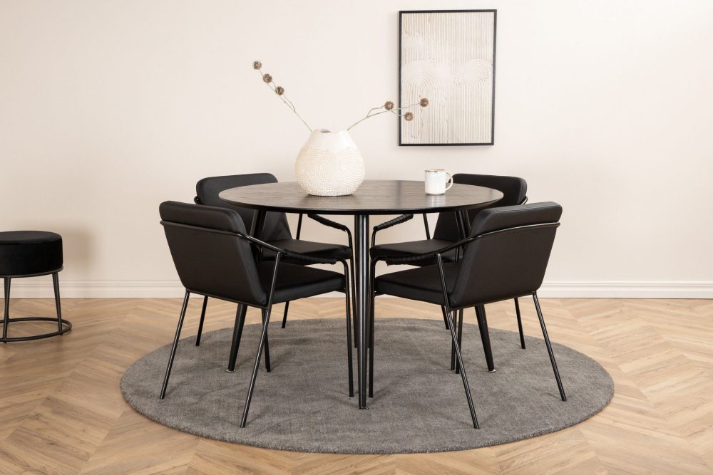 Dipp Matgrupp 115 cm Rund med 4 Tvista stolar