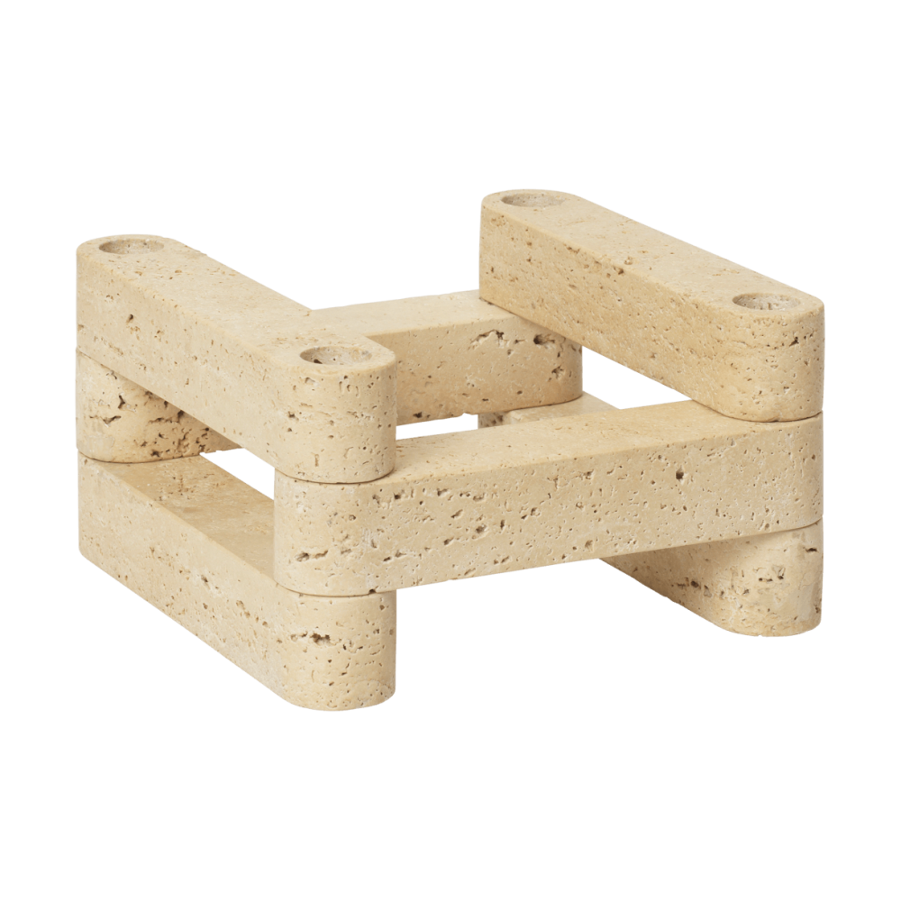 Newel modul ljusstake 6 delar, Travertine