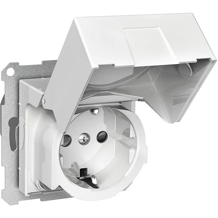 Schneider Electric Exxact WDE002324 Vägguttag med jordfelsbrytare, jordat, 1-vägs