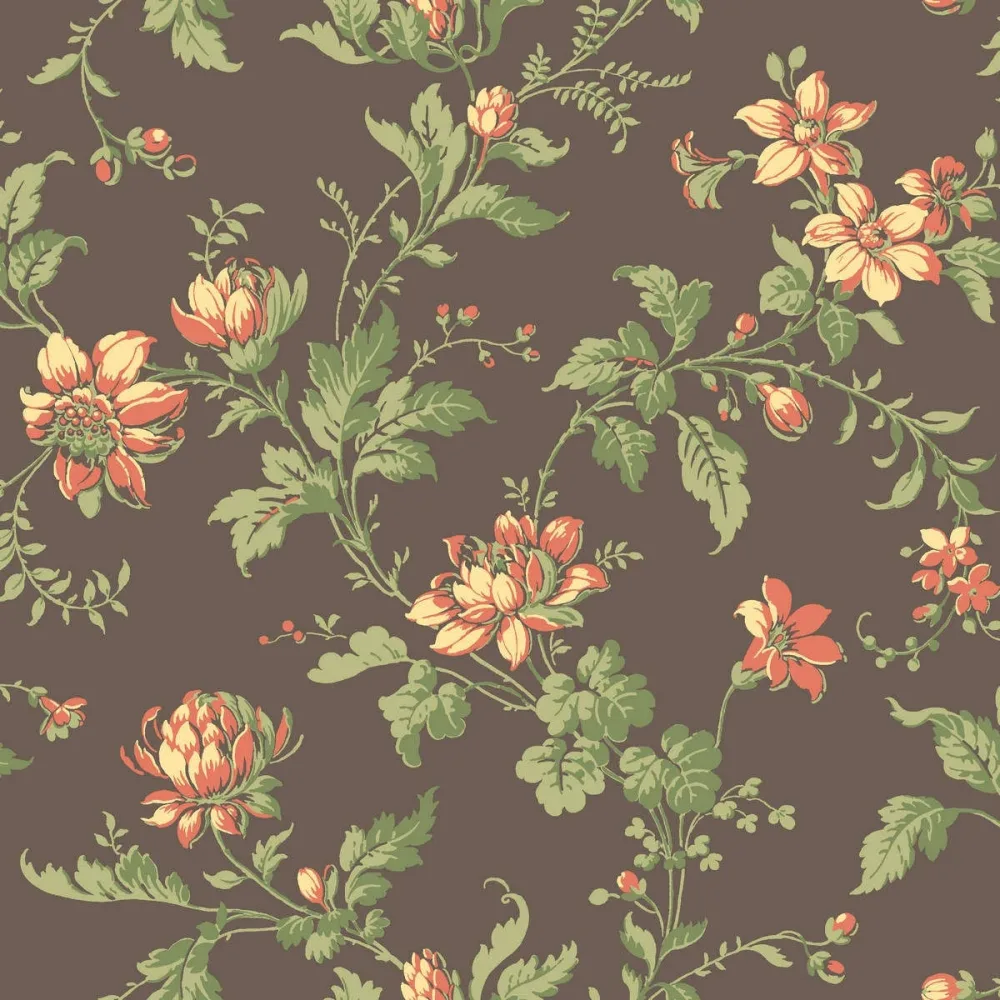 Tapet Anno Blomslinga 4517 Brun Blommig