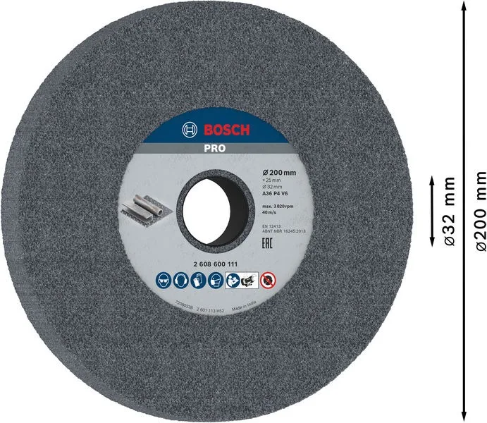 Bosch 2608600111 Slipskiva 200x25x32 mm K36
