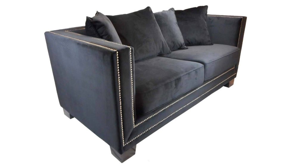 Soffa Henrika 2 Sits Onyx Tyg med 4 Kuddar