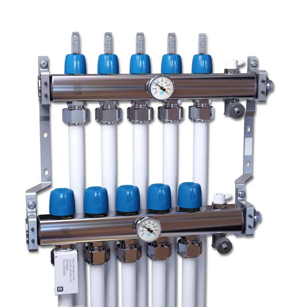 LK Systems 2419354 Värmekretsfördelare rostfritt stål 6 grupper - Bild 2
