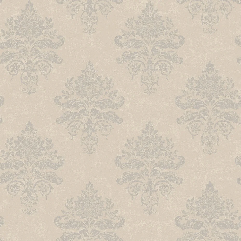 Galerie Wallcoverings Mansion II G68668 Tapet Medallion Damask Grå/beige
