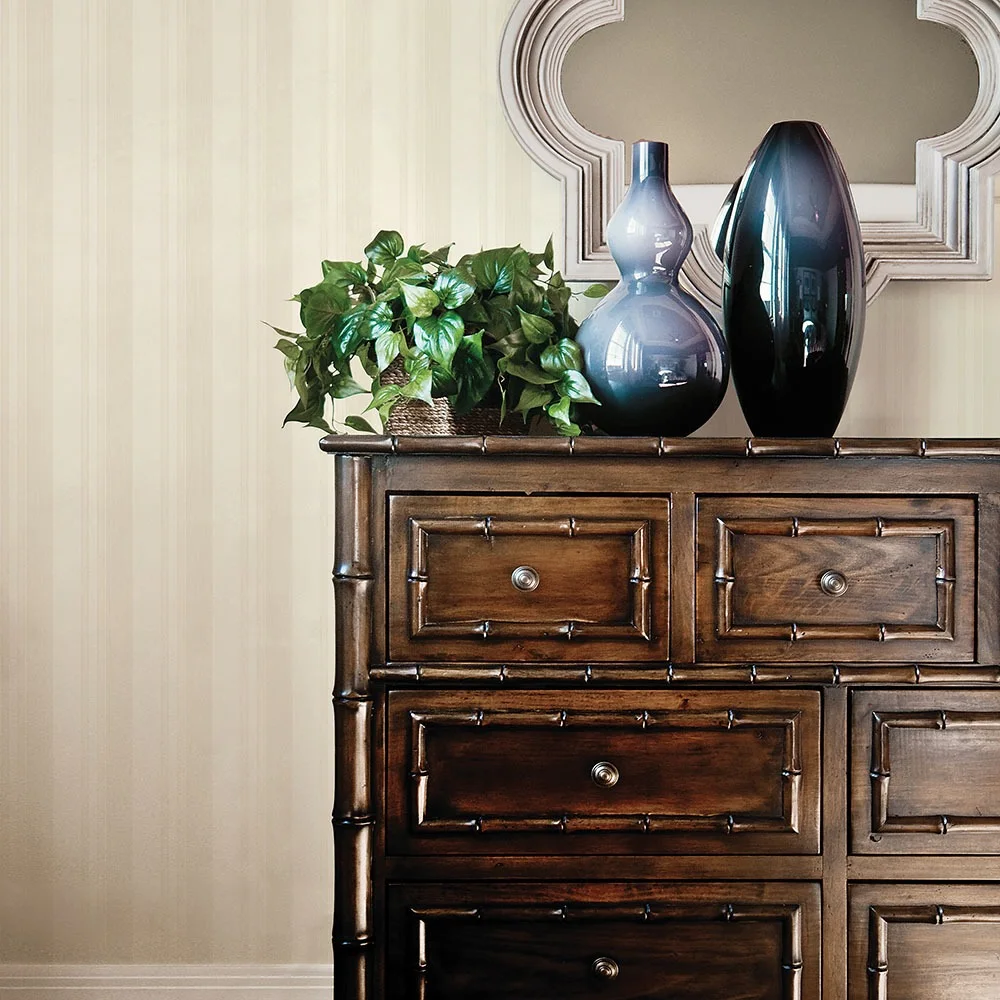 Galerie Wallcoverings Mansion II G67619 Tapet Silk Stripe Gul/vit/beige