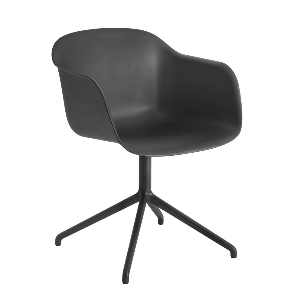 Fiber armchair swivel base kontorsstol, Anthracite Black (plastic)