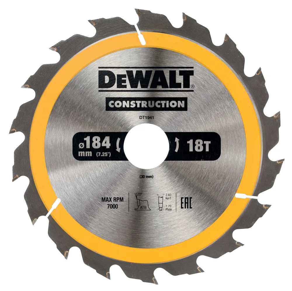 Dewalt DT1941-QZ Sågklinga 184 x 30 mm, 18T