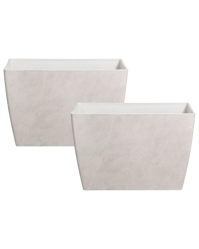 Set med 2 växtkrukor SILENEV 59 cm Ljusgrå