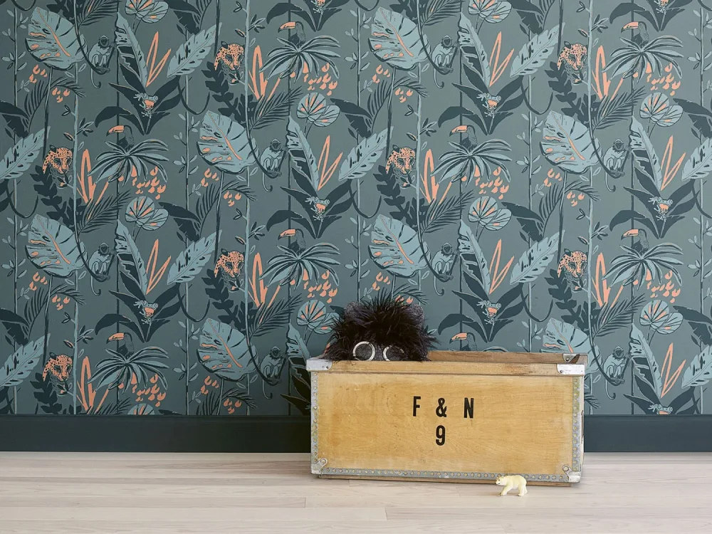 Fiona Walldesign No Limits 640512 Tapet In the Jungle Röd/blå