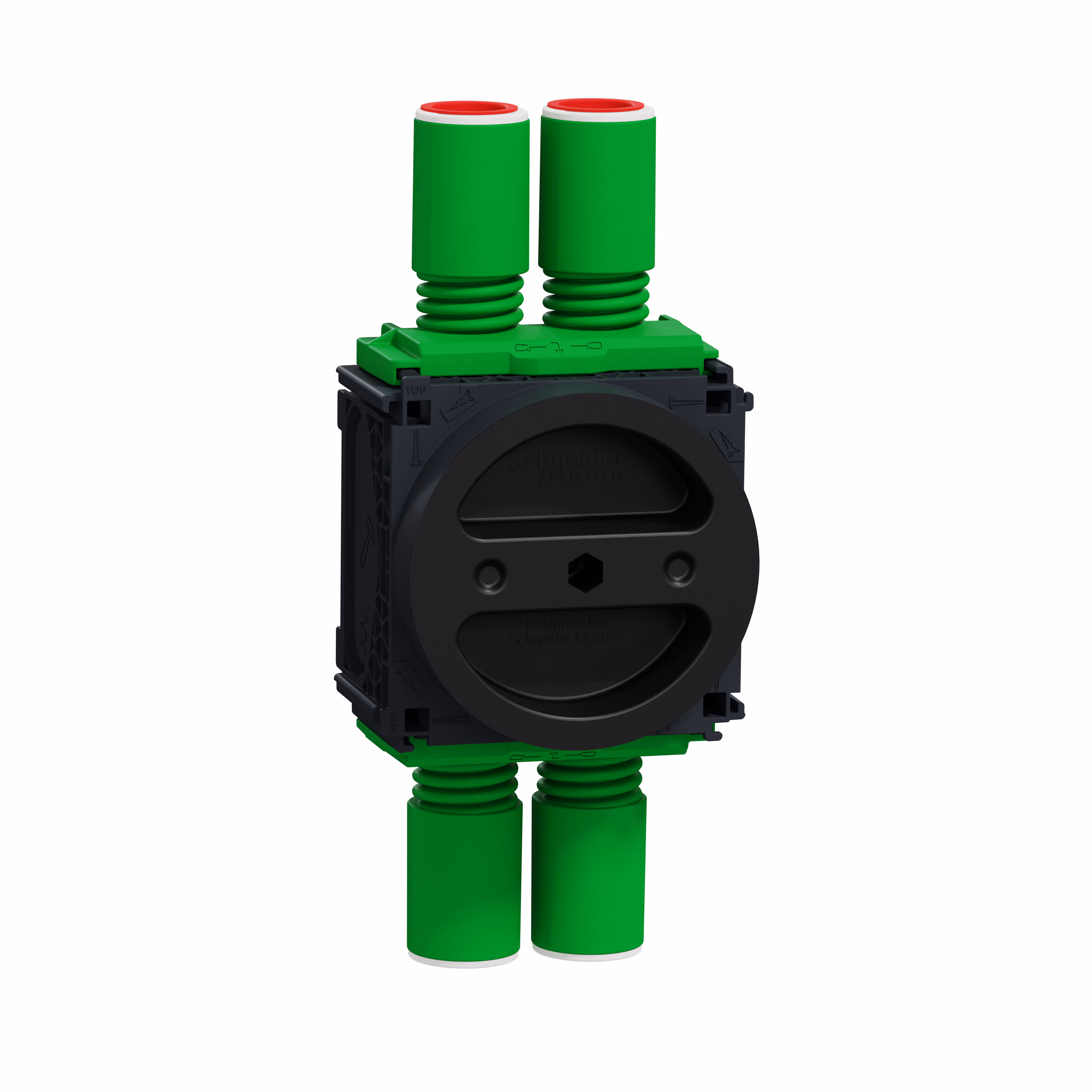 Kjøp Schneider Electric Apparatboks, Multifix, 12-27 mm, 4 utganger, kombi Ø16-20, fleksibel, 1-modul, brann, gjengestang, deksel, mørkegrå.
