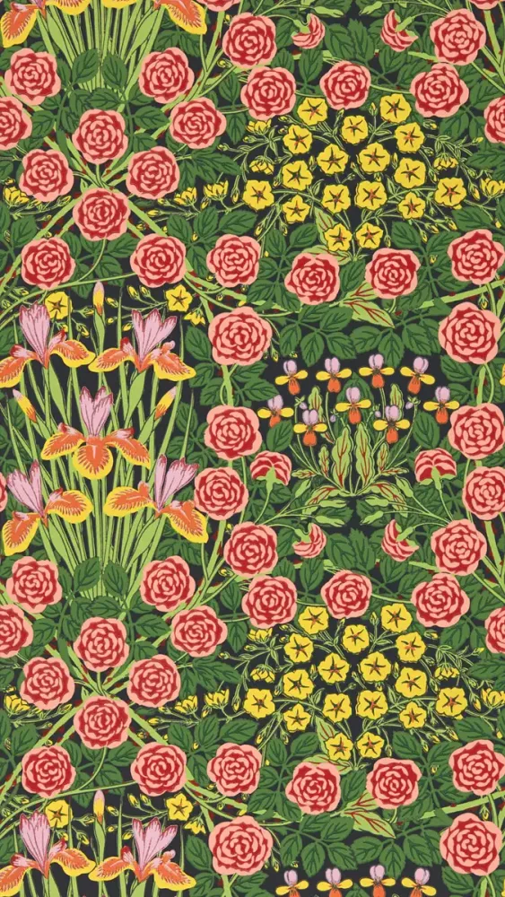 Morris & Co - Campanula Sunburst/Ebony Bedford Park Wallpapers