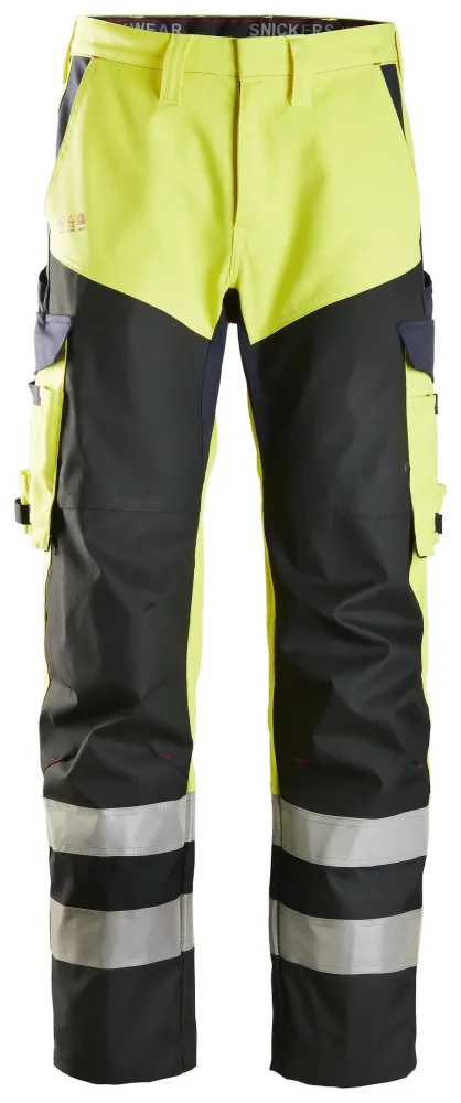 Snickers Workwear 6365 ProtecWork Arbetsbyxa varsel, gul/marinblå C144
