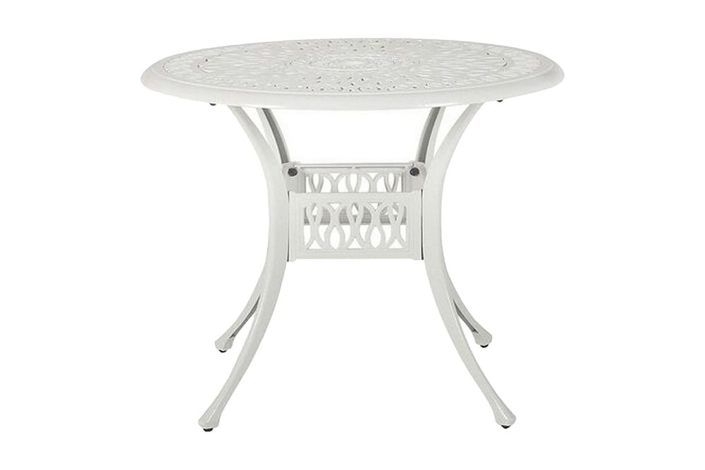 Trädgårdsbord rund 90 cm vit ANCONA
