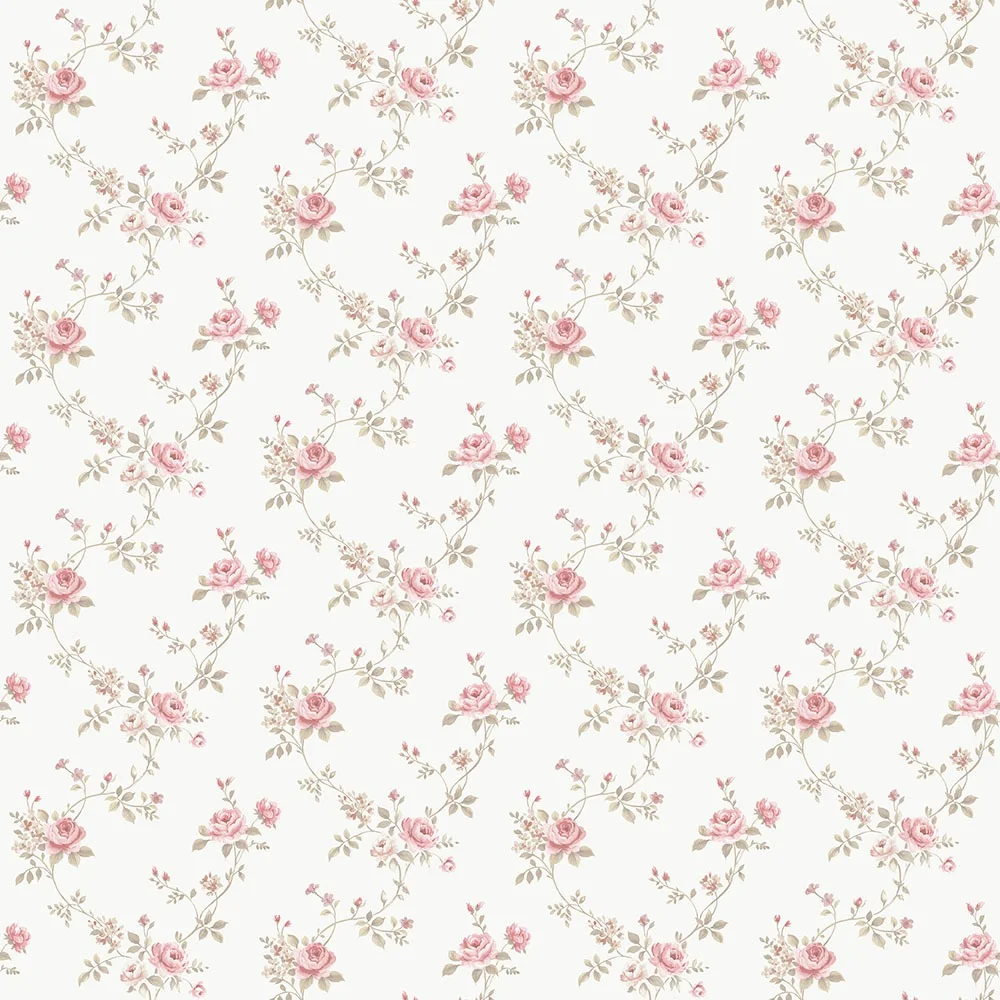 Galerie Wallcoverings Miniatyrer II G67897 Tapet Multi Floral Trail Grön/rosa/vit