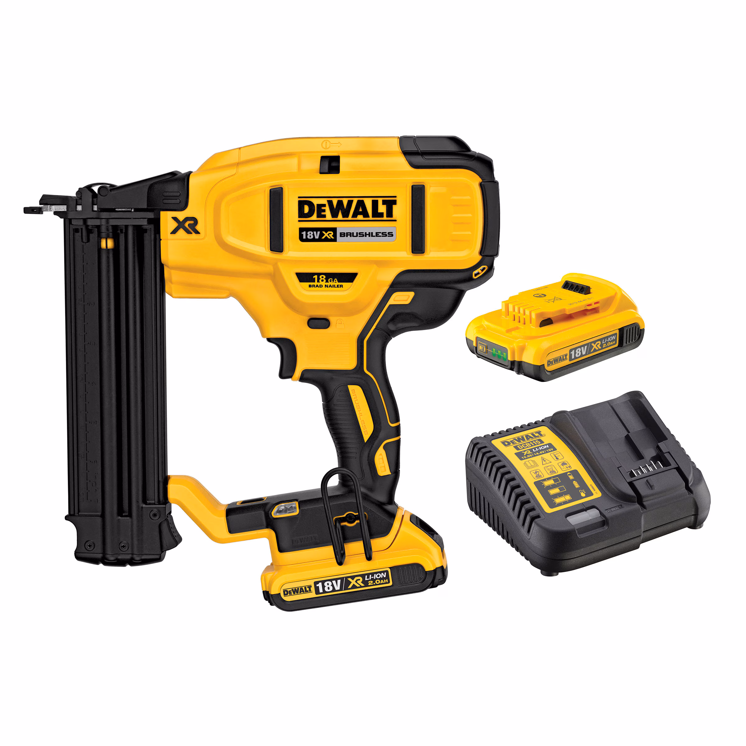 Kjøp Dewalt Spikerpistol DCN680D2 18V, 18Ga, inkl 2 stk 2.0Ah-batterier & lader